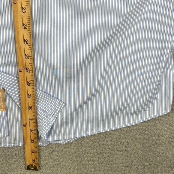 Gitman Gold Master Shirt Makers Button Men's 18 35 2XL Blue White Striped - Picture 9 of 12